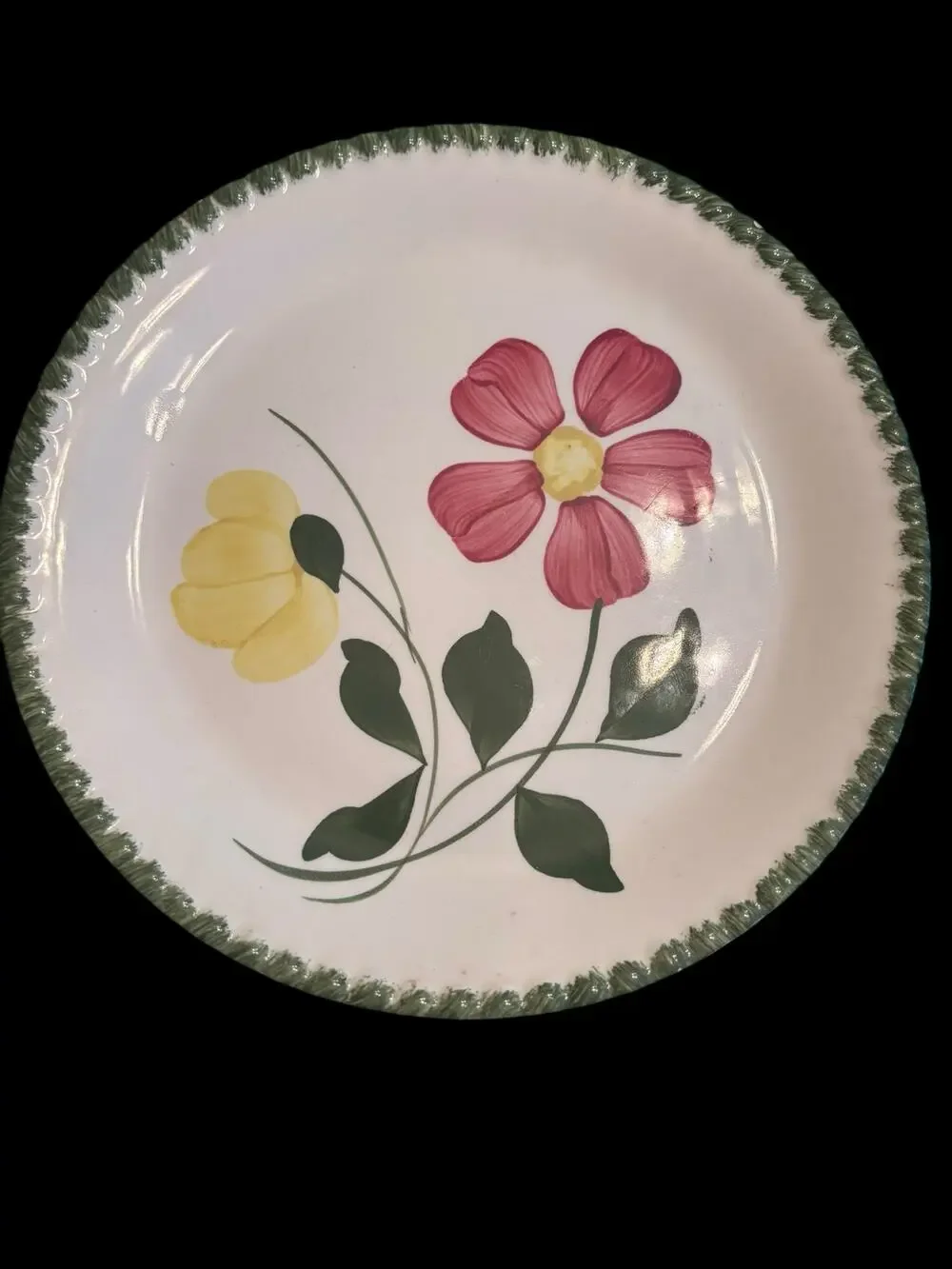 Vintage Blue Ridge Southern Pottery Plate with Flowers 9.5